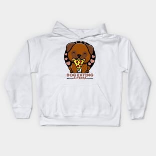 Dog Eating A Pizza Kids Hoodie